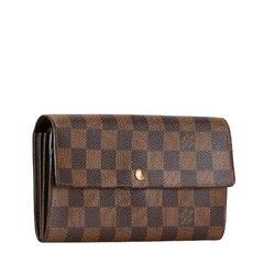 Louis Vuitton Damier Pochette Porte Monnaie Credit Long Wallet N61724 Brown PVC Leather Women's LOUIS VUITTON