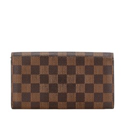 Louis Vuitton Damier Pochette Porte Monnaie Credit Long Wallet N61724 Brown PVC Leather Women's LOUIS VUITTON