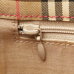 Burberry Nova Check Shadow Horse Shoulder Bag Beige Red Nylon Leather Women's BURBERRY