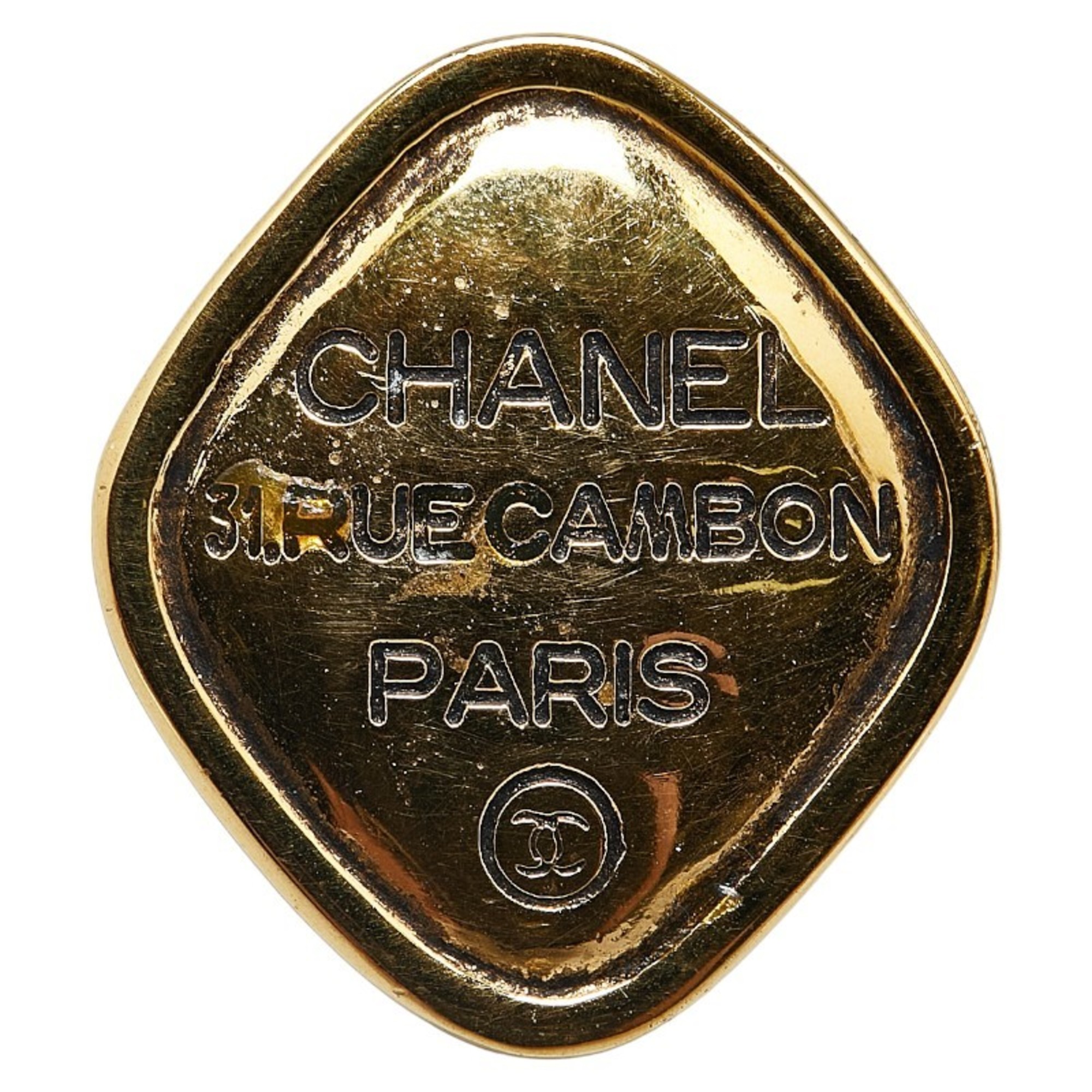 Chanel Diamond Shape 31 RUE CAMBON Cambon Coco Mark Brooch Gold Plated Women's CHANEL