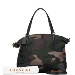 Coach camouflage handbag shoulder bag 2-way F17777 green brown nylon women's COACH