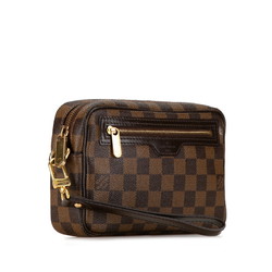 Louis Vuitton Damier Pochette Bier Macau Clutch Bag Second N41739 Brown PVC Leather Women's LOUIS VUITTON