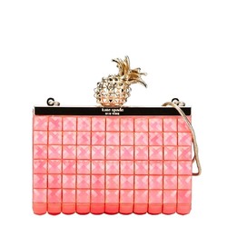 Kate Spade Pineapple Shoulder Bag Clutch Second Pink Gold Plastic Women's