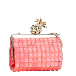 Kate Spade Pineapple Shoulder Bag Clutch Second Pink Gold Plastic Women's