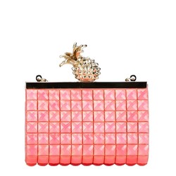 Kate Spade Pineapple Shoulder Bag Clutch Second Pink Gold Plastic Women's