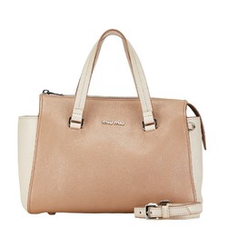 Miu Miu Miu handbag shoulder bag beige white leather ladies