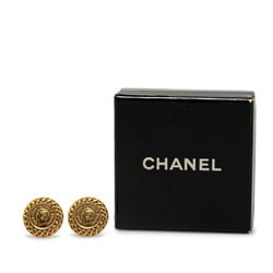 Chanel Mademoiselle Chain Earrings Gold Plated Women's CHANEL