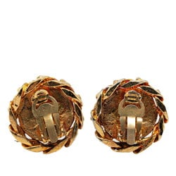 Chanel Coco Mark Windmill Motif Earrings Gold Plated Rhinestones Women's CHANEL