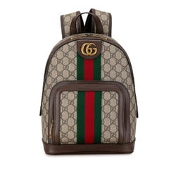 Gucci GG Supreme Ophidia Backpack 547965 Beige PVC Leather Women's GUCCI