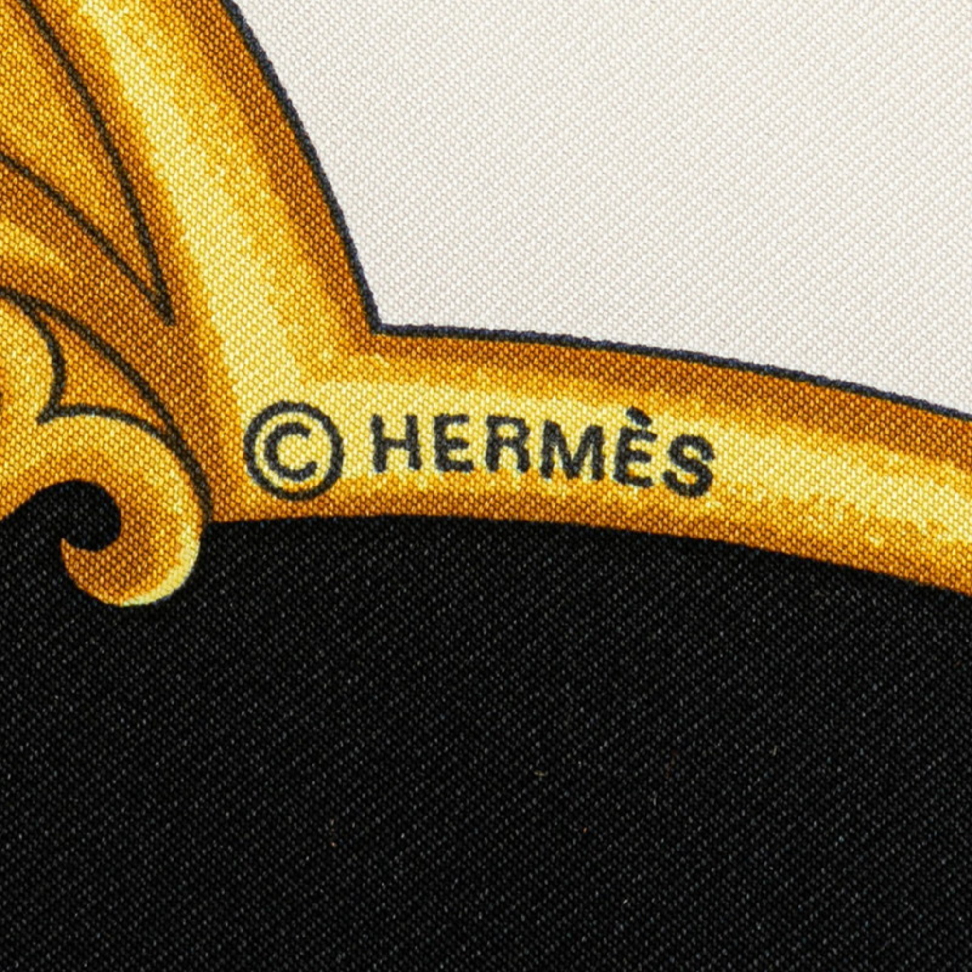 Hermes Carré 90 LES CHEVAUX DES MOGHOLS Mughal Horses Scarf Muffler Black Multicolor Silk Women's HERMES