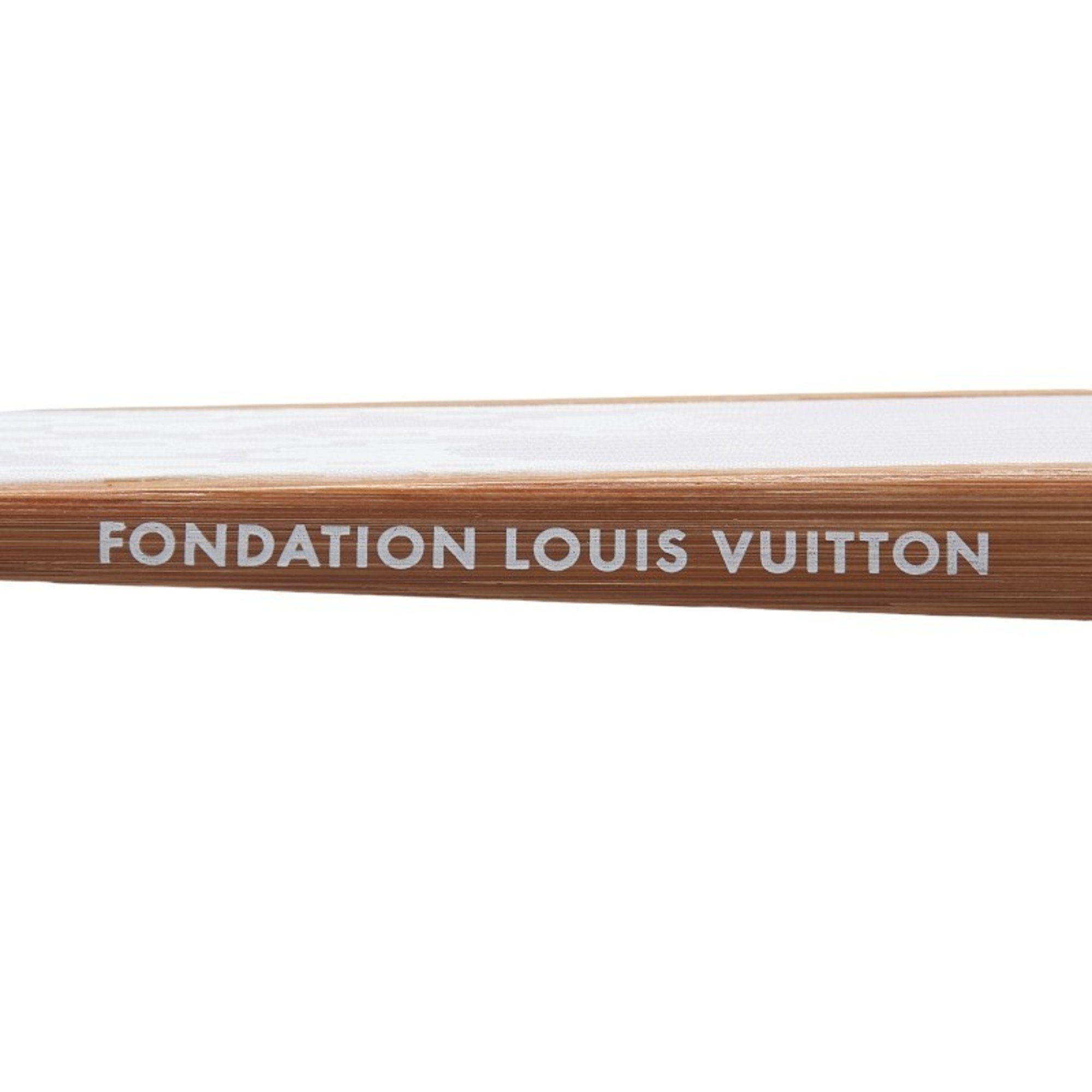 Louis Vuitton Museum Polka Dot Fan Sense White Brown Cotton Wood Women's LOUIS VUITTON