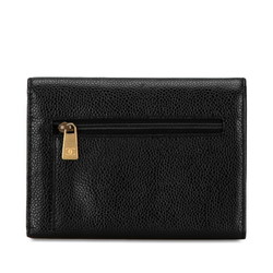 CHANEL Coco Mark Tri-fold Wallet Black Caviar Skin Women's