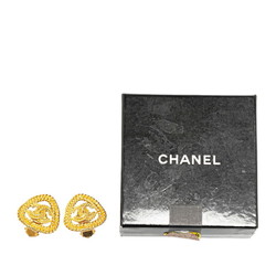 Chanel Chain Coco Mark Earrings Gold Plated Women's CHANEL