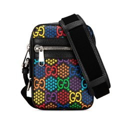 Gucci GG Psychedelic Shoulder Bag 598103 Black Multicolor PVC Leather Women's GUCCI