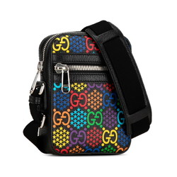 Gucci GG Psychedelic Shoulder Bag 598103 Black Multicolor PVC Leather Women's GUCCI