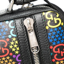 Gucci GG Psychedelic Shoulder Bag 598103 Black Multicolor PVC Leather Women's GUCCI