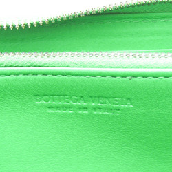 Bottega Veneta Intrecciato Cassette Zip Around Wallet 649607 Men,Women  Lambskin Long Wallet (bi-fold) Green