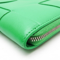 Bottega Veneta Intrecciato Cassette Zip Around Wallet 649607 Men,Women  Lambskin Long Wallet (bi-fold) Green