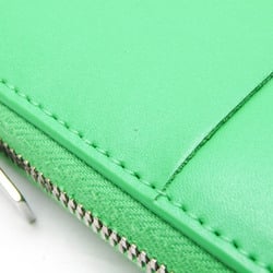 Bottega Veneta Intrecciato Cassette Zip Around Wallet 649607 Men,Women  Lambskin Long Wallet (bi-fold) Green