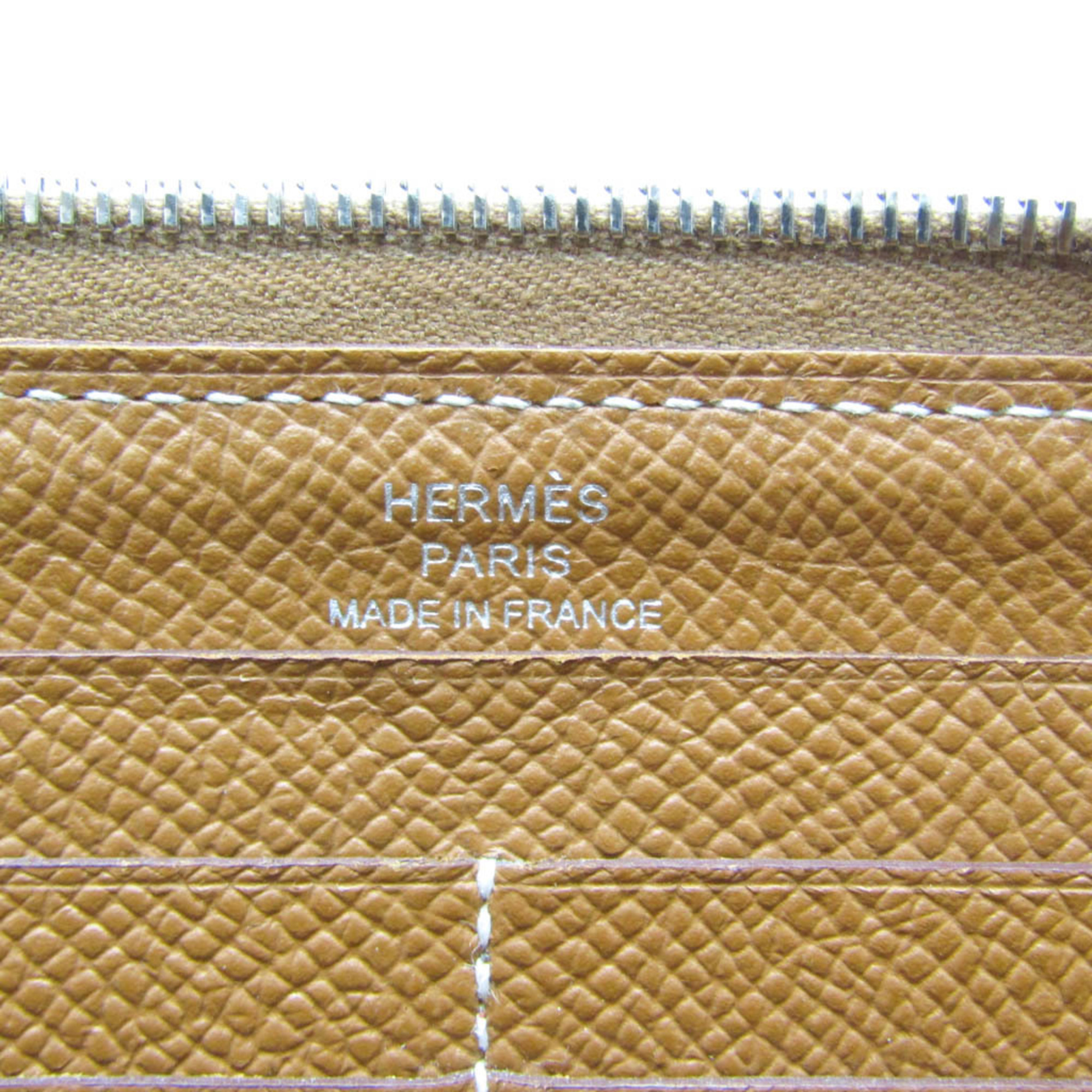 Hermes Azap Long Women,Men Epsom Leather Long Wallet (bi-fold) Gold