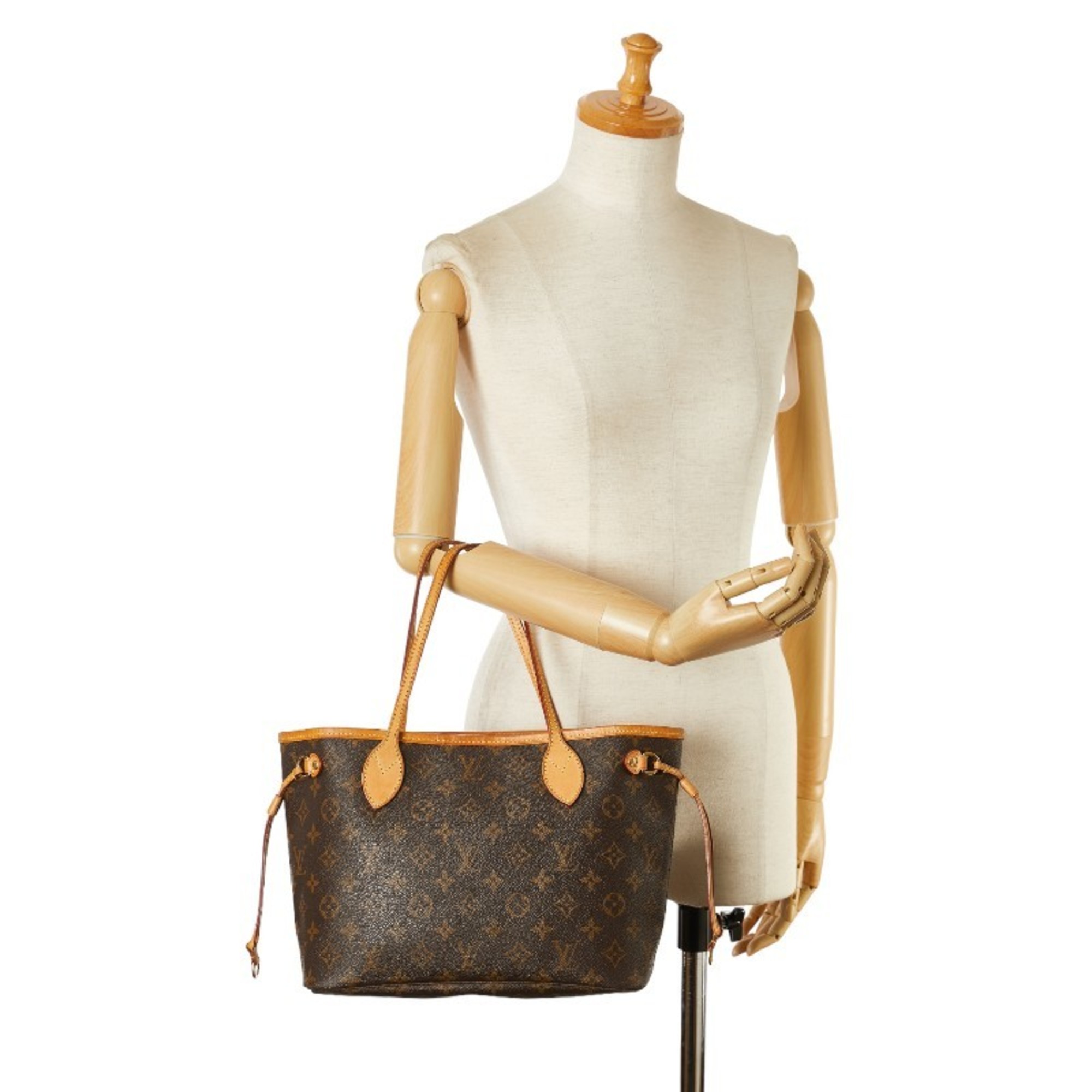 Louis Vuitton Monogram Neverfull PM Handbag Tote Bag M40155 Brown PVC Leather Women's LOUIS VUITTON