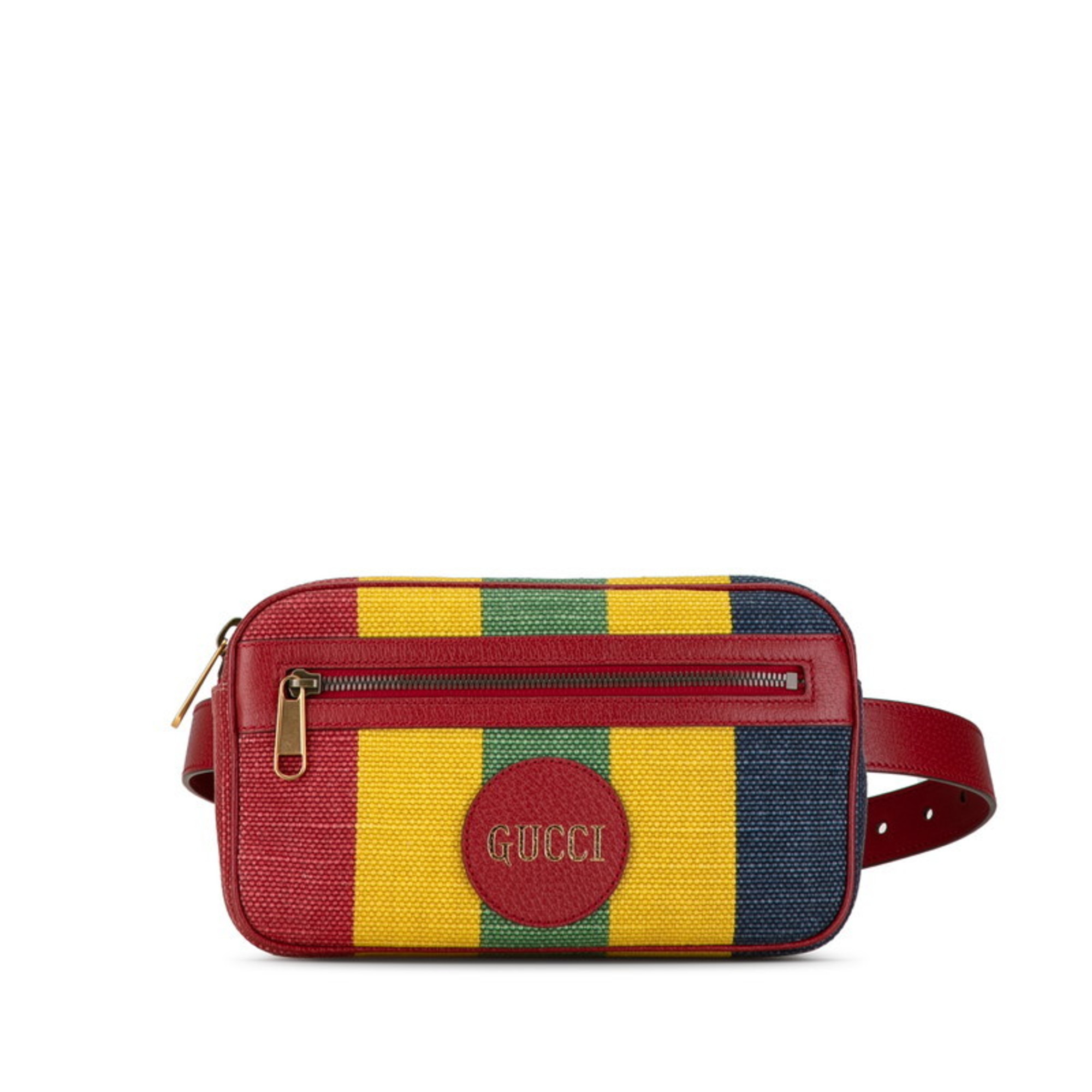 Gucci Baiadera Waist Bag Second Size: 80/32 625895 Red Yellow Multicolor Canvas Leather Women's GUCCI