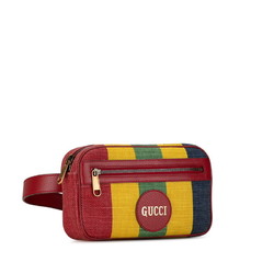 Gucci Baiadera Waist Bag Second Size: 80/32 625895 Red Yellow Multicolor Canvas Leather Women's GUCCI