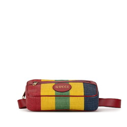 Gucci Baiadera Waist Bag Second Size: 80/32 625895 Red Yellow Multicolor Canvas Leather Women's GUCCI