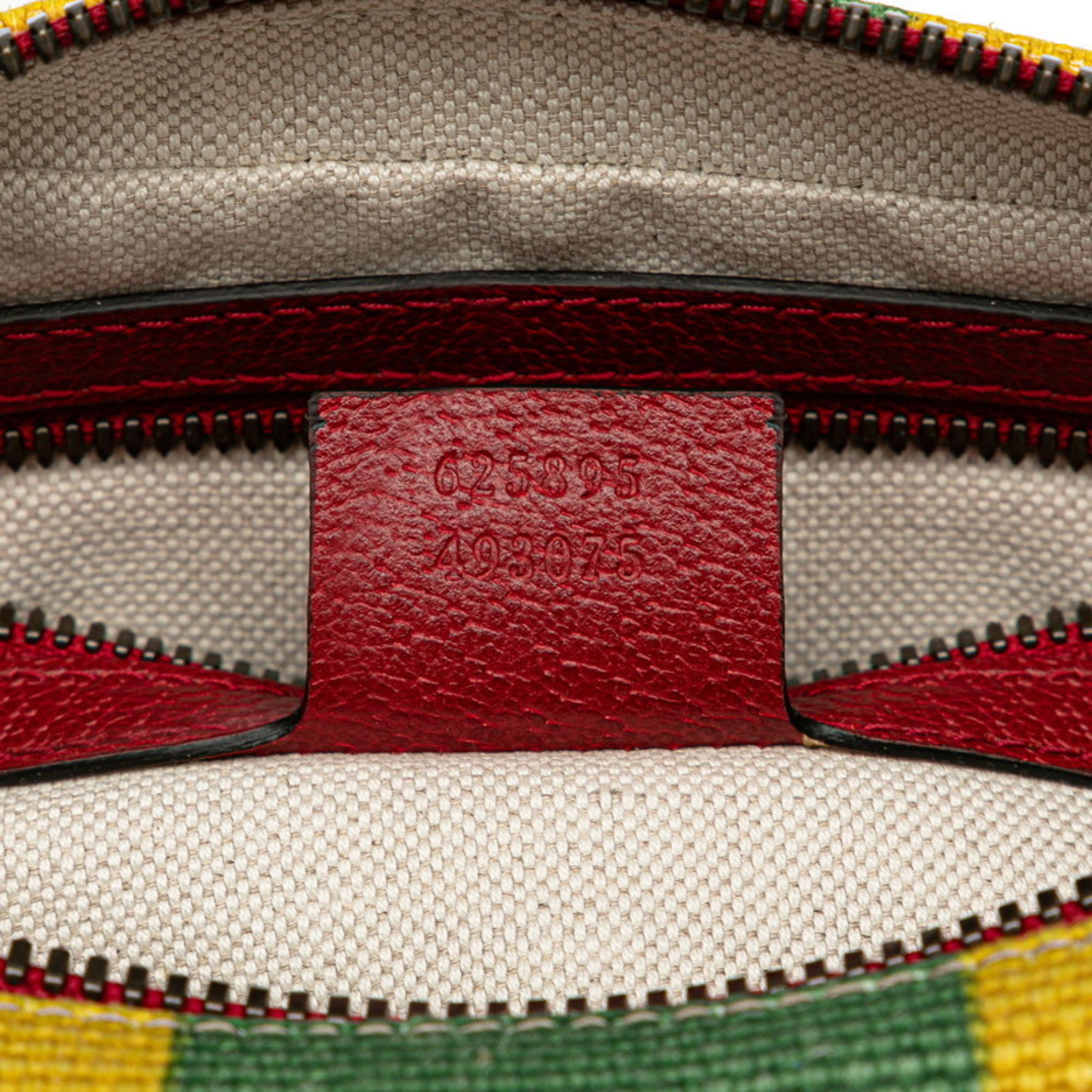 Gucci Baiadera Waist Bag Second Size: 80/32 625895 Red Yellow Multicolor Canvas Leather Women's GUCCI