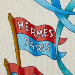 Hermes Carre 90 LUNA PARK Amusement Park Merry-go-round Carousel Scarf Muffler Blue White Multicolor Silk Women's HERMES