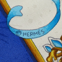 Hermes Carre 90 LUNA PARK Amusement Park Merry-go-round Carousel Scarf Muffler Blue White Multicolor Silk Women's HERMES