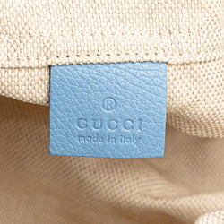 Gucci GG Canvas Reversible Tote Bag Shoulder 370825 Beige Light Blue Leather Women's GUCCI