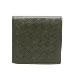 Bottega Veneta Intrecciato 513732 Women's Leather Coin Purse/coin Case Khaki