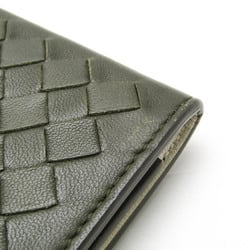 Bottega Veneta Intrecciato 513732 Women's Leather Coin Purse/coin Case Khaki