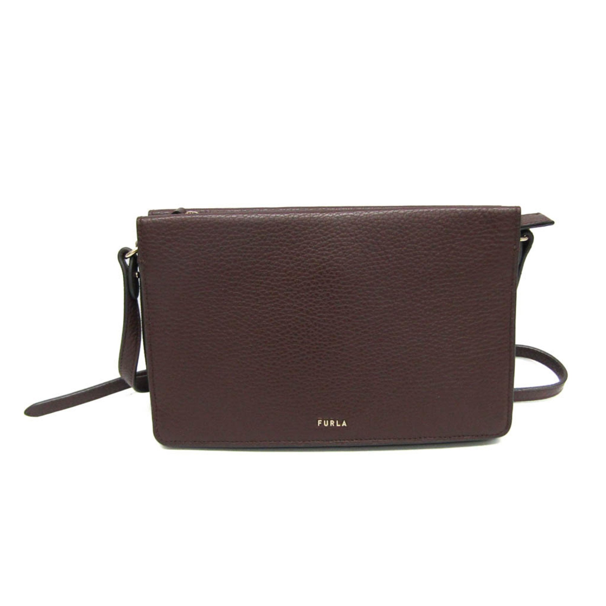 Furla BABYLON EAW0UNO Women's Leather,Suede Shoulder Bag Brown