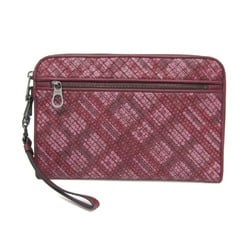 Bottega Veneta Intrecciato 493190 Men,Women Leather Clutch Bag Wine