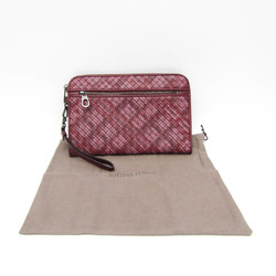 Bottega Veneta Intrecciato 493190 Men,Women Leather Clutch Bag Wine