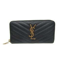 Saint Laurent Cassandra 358094 Women's  Calfskin Long Wallet (bi-fold) Dark Navy