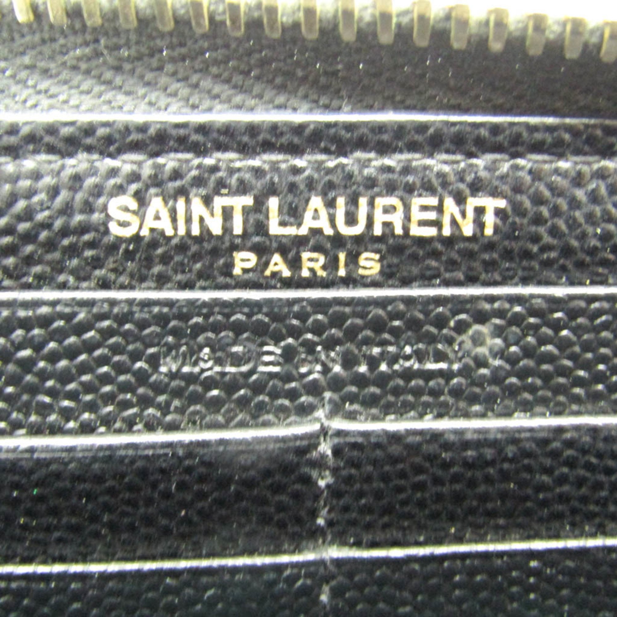 Saint Laurent Cassandra 358094 Women's  Calfskin Long Wallet (bi-fold) Dark Navy