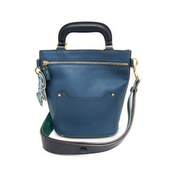 Anya Hindmarch Mini Orsett Women's Leather Handbag,Shoulder Bag Navy