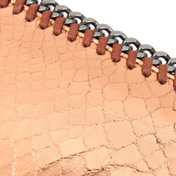 Stella McCartney Shoulder Bag Falabella 512064 Peach Orange Metallic Synthetic Leather Chain Pochette Women's