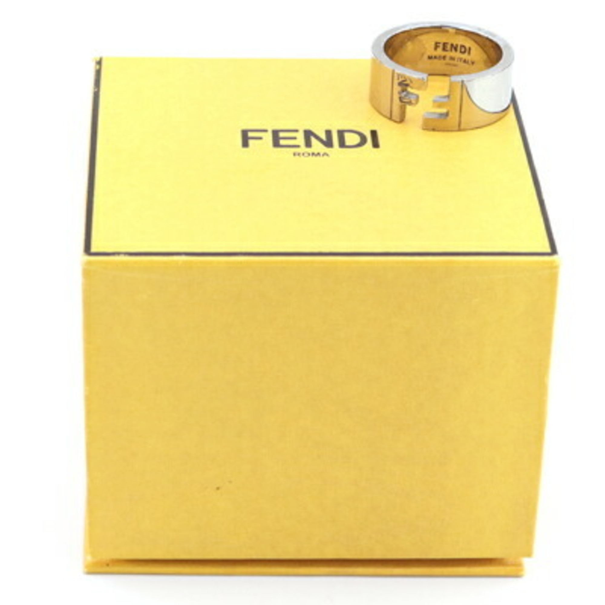 Fendi Ring 7AJ193 Silver Metal FF Men's FENDI