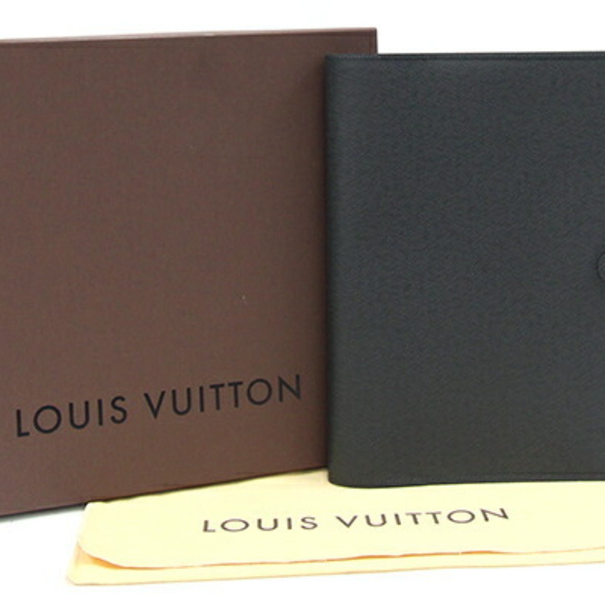 Louis Vuitton Notebook Cover Taiga Verture Block R20972 Ardoise Book Black Men's LOUIS VUITTON