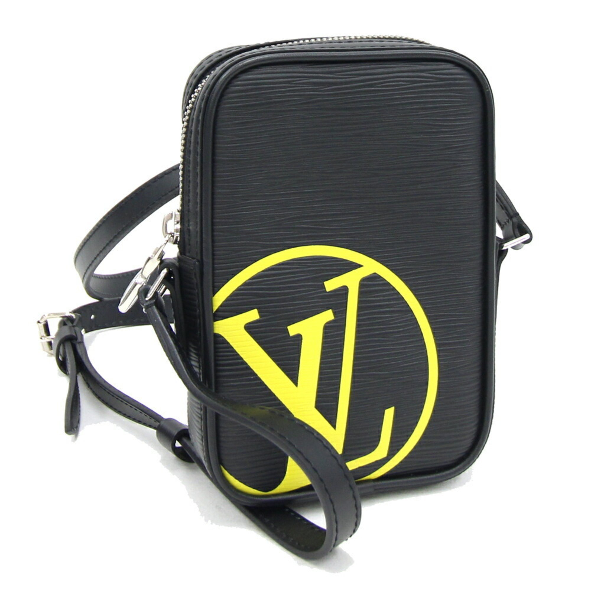 Louis Vuitton Shoulder Bag Epi LV Circle Danube PPM Noir M55120 Black Pochette Men's LOUIS VUITTON