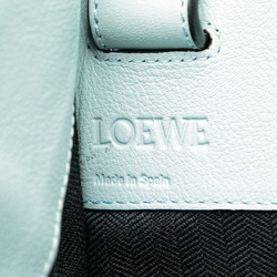 LOEWE Anagram Hammock Medium Shoulder Bag Handbag Light Blue Leather Women's