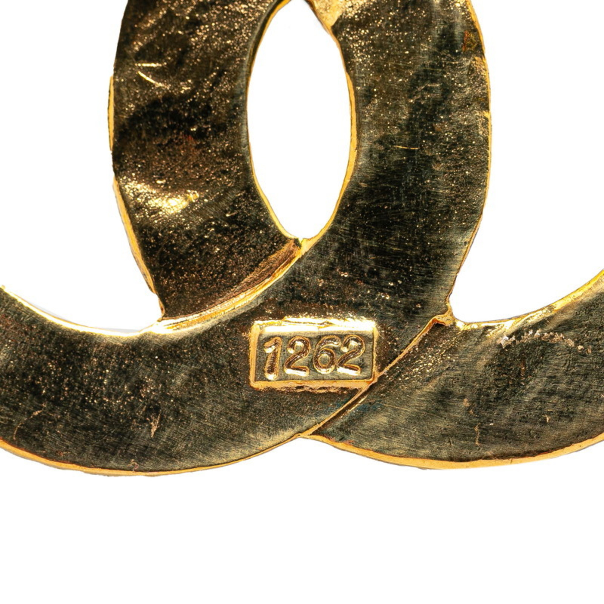 Chanel Coco Mark Brooch Gold Plated Women's CHANEL