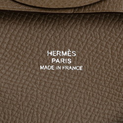 Hermes Bastia Coin Case Etoupe Greige Epsom Leather Women's HERMES