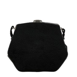 FENDI Shoulder Bag Black Sheepskin Women's