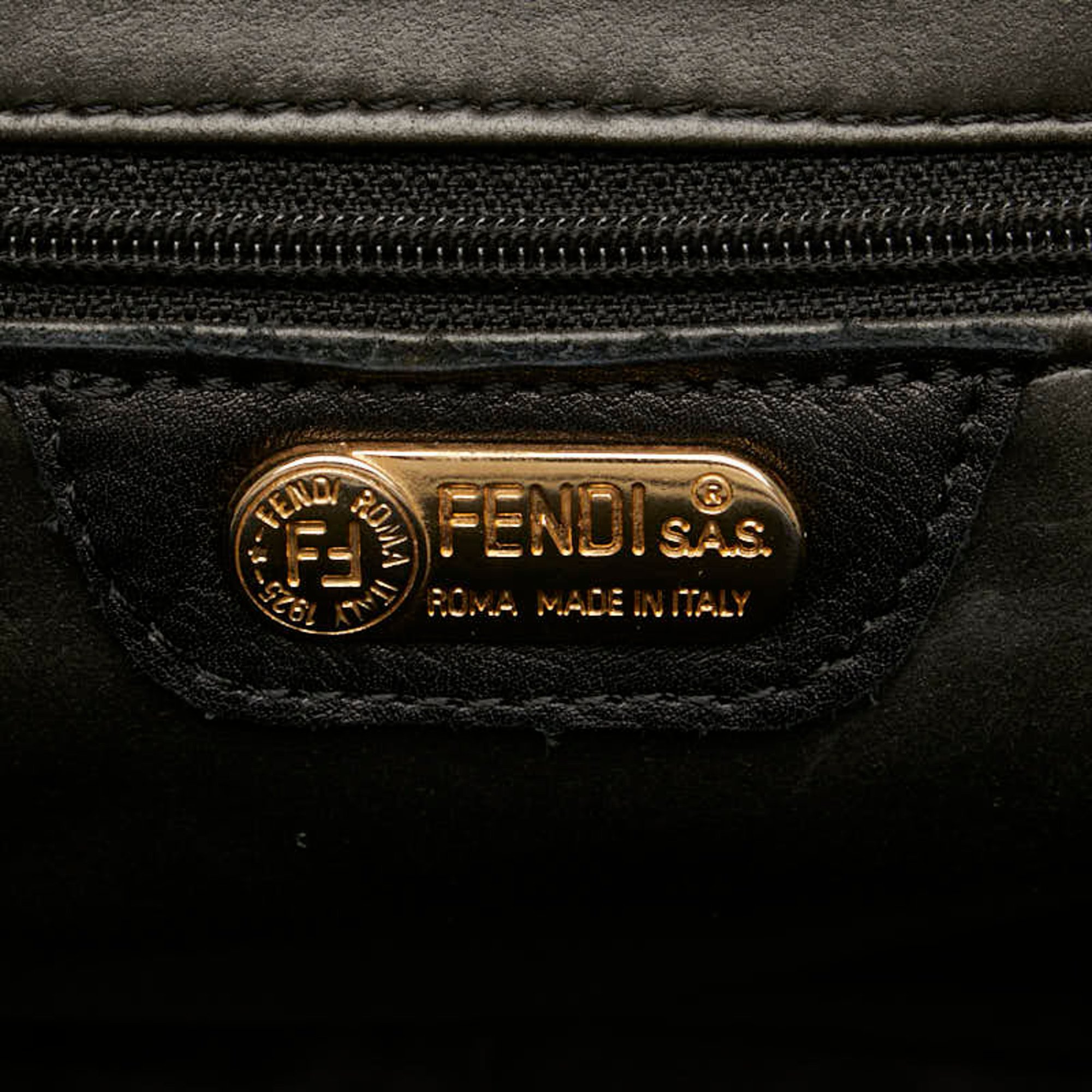 FENDI Shoulder Bag Black Sheepskin Women's