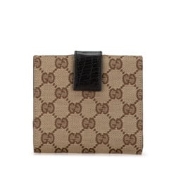 Gucci GG Canvas Horsebit Sherry Line Bi-fold Wallet 138031 Brown Leather Women's GUCCI